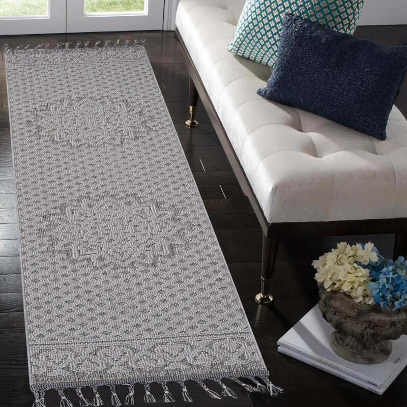 Tapis gris / blanc, Tapis de couloir 2 pi 2 po x 8 pi