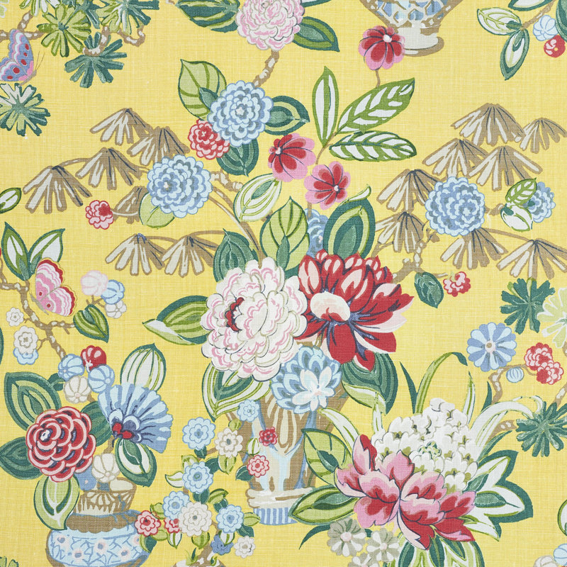 Bouquet Chinois Fabric, Yellow