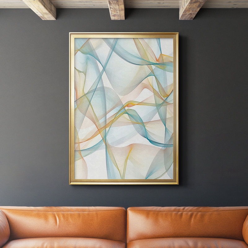 Destinay Curves and Waves IV - reproduction de cadre photo, Or, H 42,5 po x l 30,5 po x P 1 po