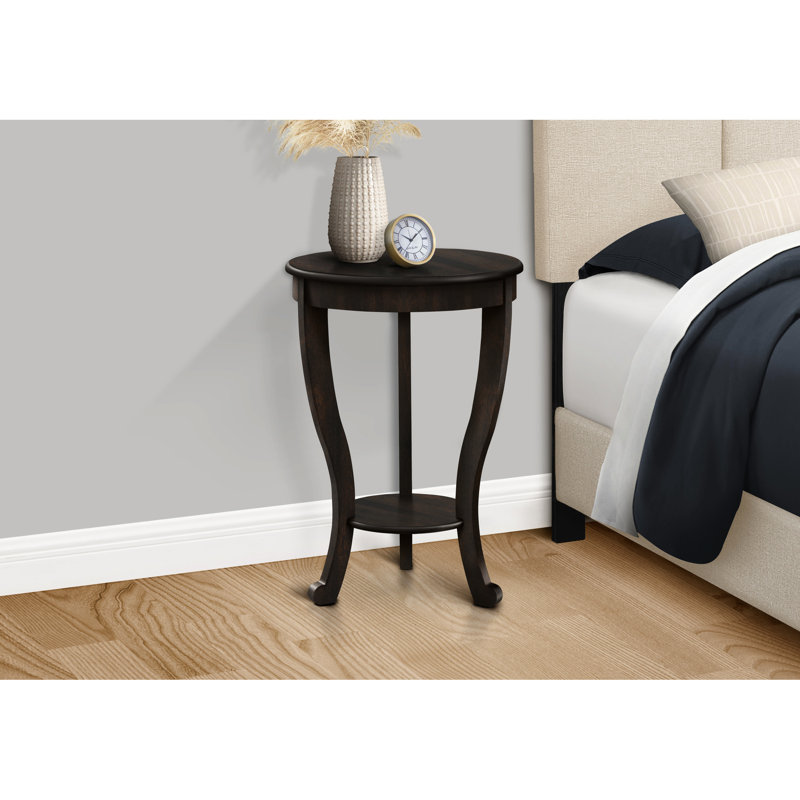 Table d'appoint ronde à 2 niveaux avec placage brun noyer, choix de chambre à coucher et de salon pour une table gracieuse