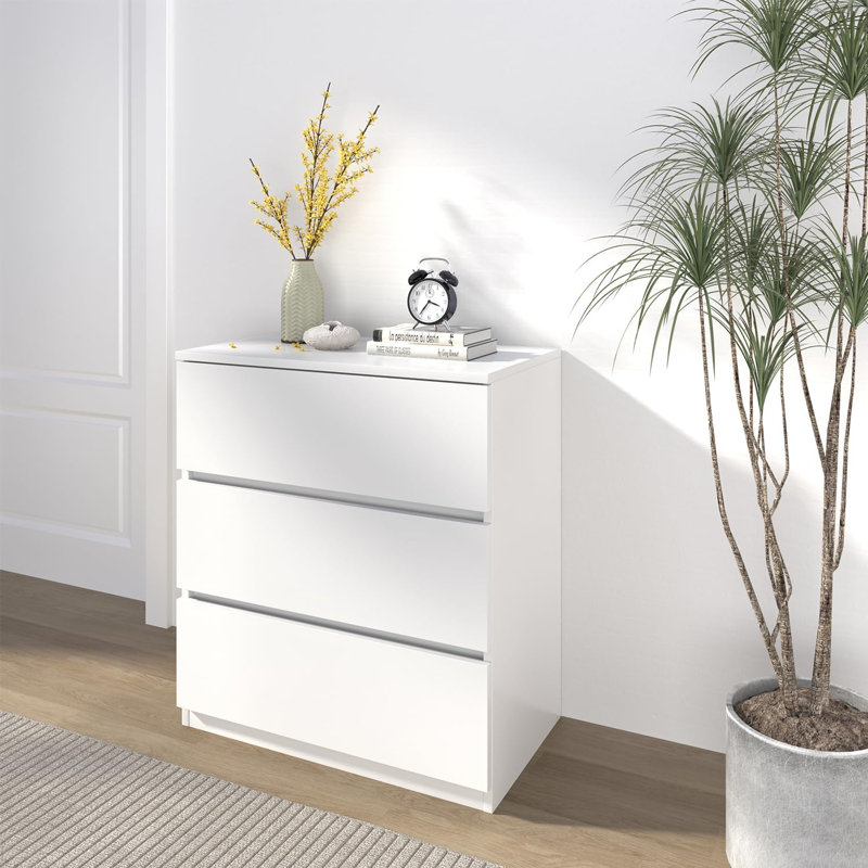 Commode 3 tiroirs 23,6 po, Blanc