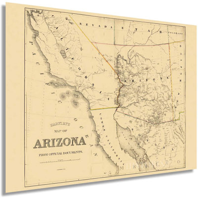 HISTORIX Vintage 1865 Arizona Map Poster - 24X30 Inch Vintage Arizona Map - Old Map Of Arizona Wall Art - Historic Arizona Map - Hartley's Arizona Sta -  HISTORIC PRINTS, ENMAP0201_2430