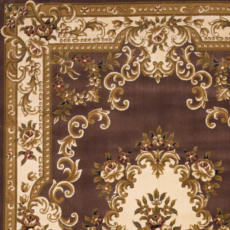 Extra Large Plum and Ivory Hand-Knotted Synthetic Rug