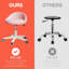 Tabouret roulant - siège pivotant ergonomique, hauteur réglable, roues ultra-silencieuses, coussin en cuir de polyuréthane rembourré, pour salon, bureau, massage et usage médical - rose 1
