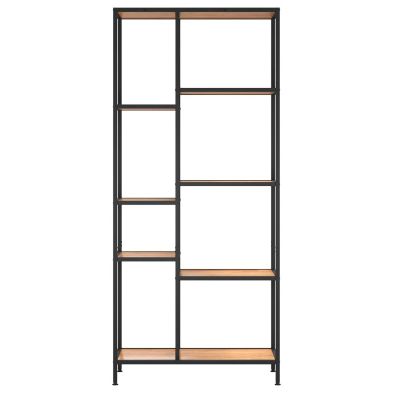 Bibliothèque Oringas, Brun clair/noir, (8 tablettes) H 71 po x l 32 po x P 12 po