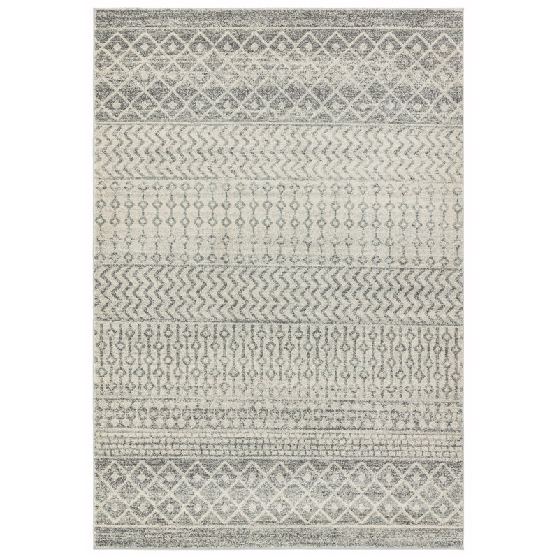 Korrie Aztec Inspired Pattern Polypropylene Area Rug - Rustic Geometric Living & Dining Room, Rectangle 120 x 170 cm