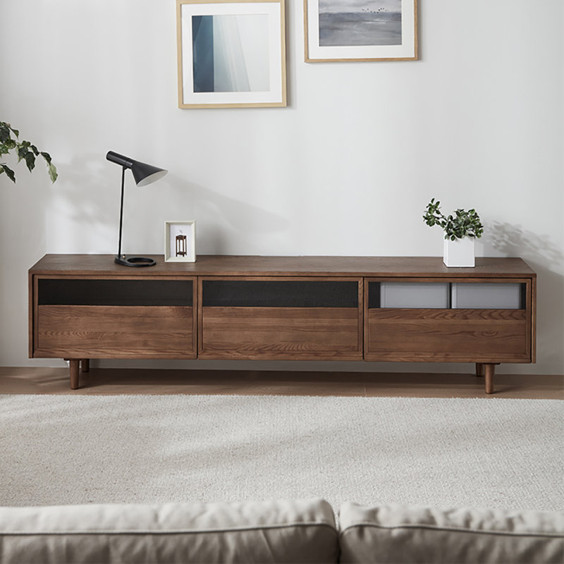 Meuble télé rétro en bois de frêne
