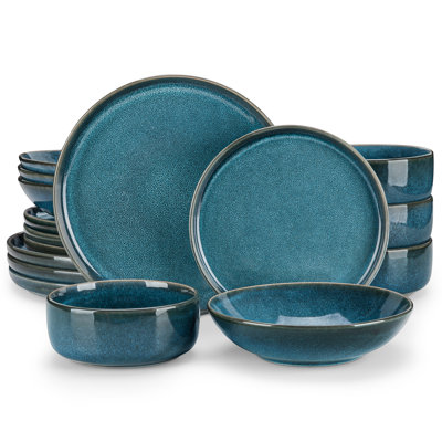 16 Piece Stoneware Dinnerware Set - Service for 4
