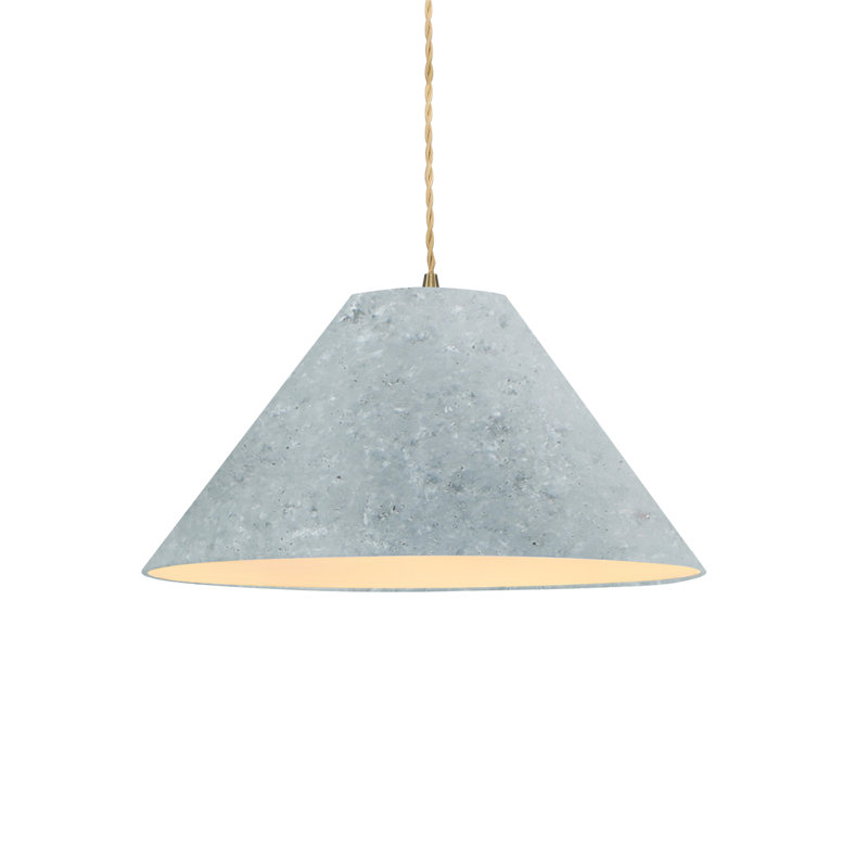Radiance - Luminaire suspendu 1 lumière Avola - l 15 po x H 7,25 po - ampoule remplaçable - cordon torsadé beige, Béton