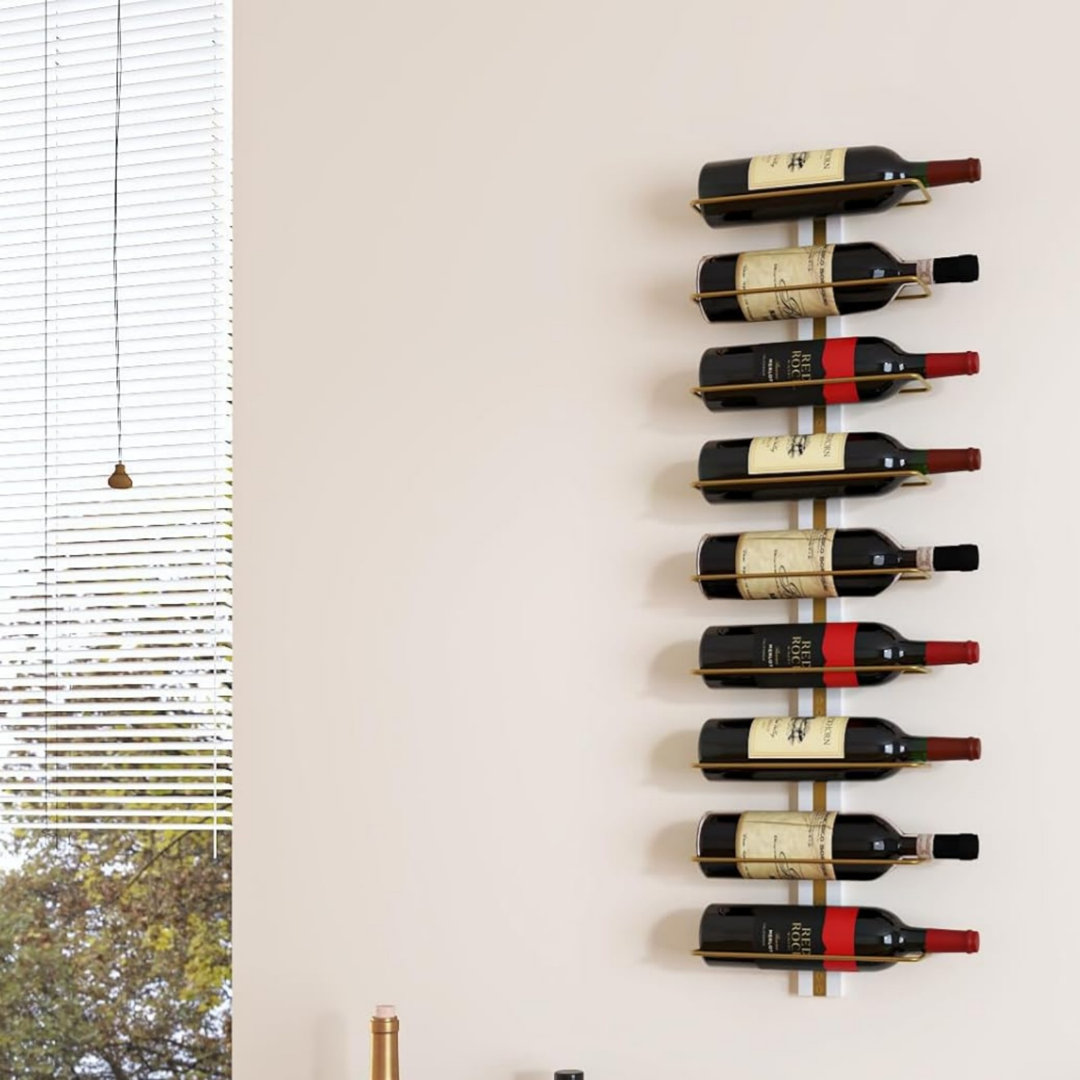 Wooden Wall Wine Bottle Storage Rack, White