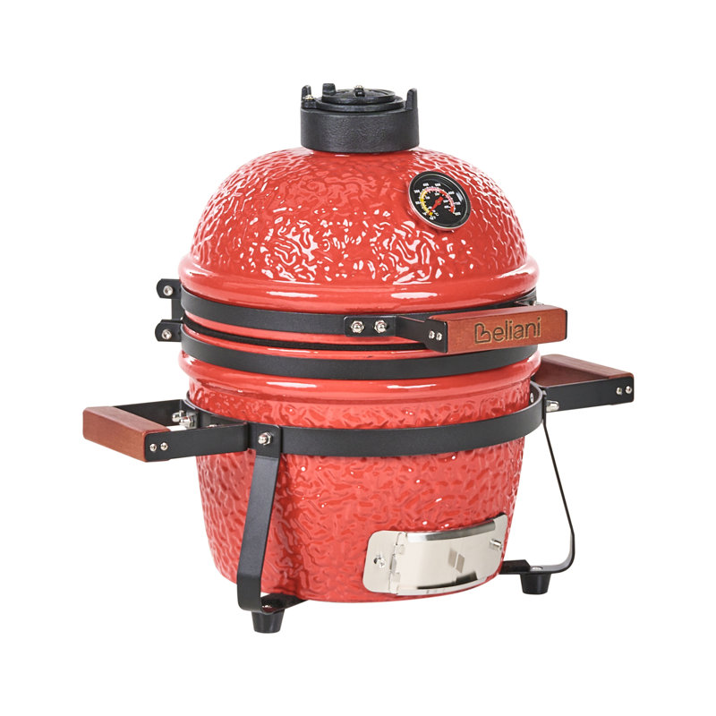 Beliani KAMADO 54cm W Kamado Charcoal Grill, Red
