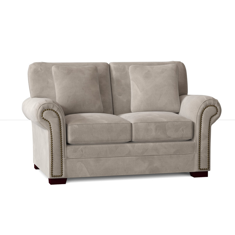 Adrena Loveseat, Tweetie 10 Beige Performance Velvet, Light Brass, No