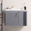 Meuble-lavabo mural élégant en aluminium 24 po avec lavabo blanc Renitta