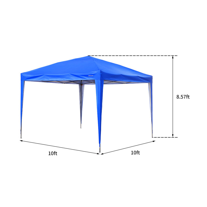 Zenova 120'' W x 120'' D Metal Pop-Up Canopy, Blue