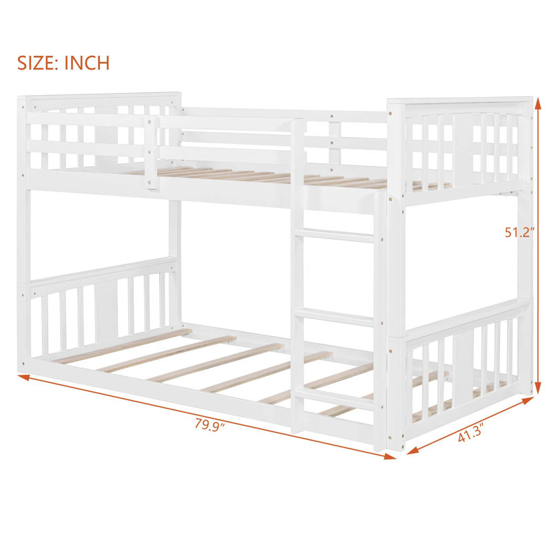 Bunk Bed With Ladder, White