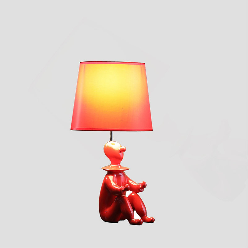 Lampe de table clown moderne 21,25 po, Rouge, Rouge