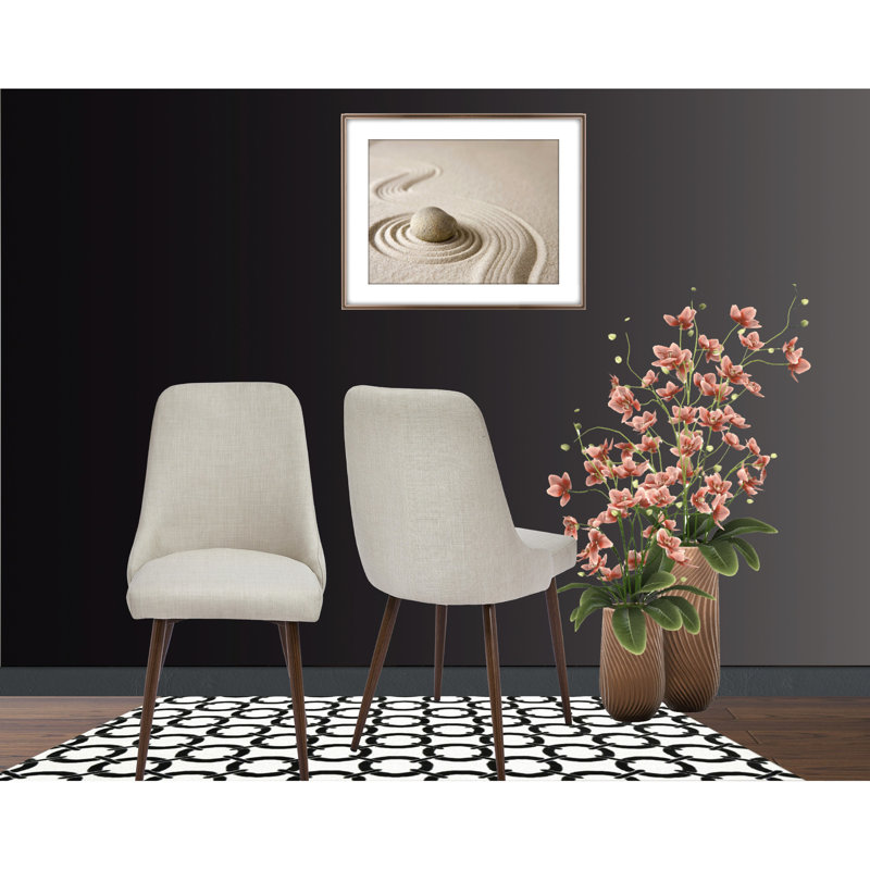 Chaise de salle à manger Mid-Century moderne beige