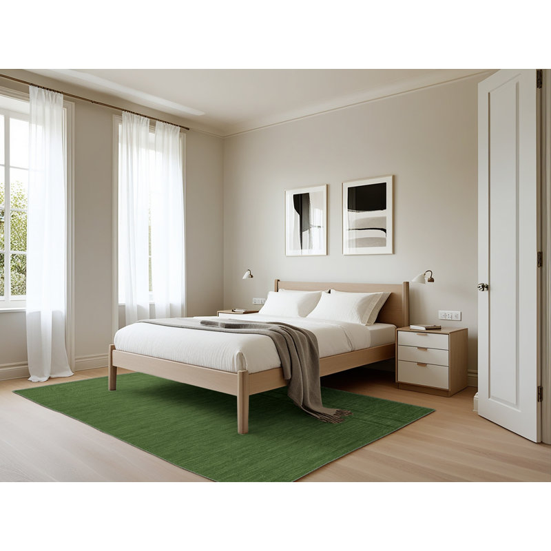 Tapis vert uni lavable à la machine, Rectangle 5 pi x 7 pi
