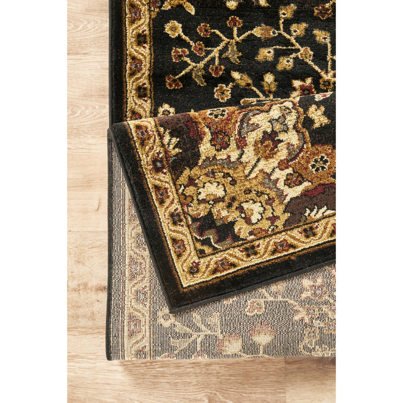 Contemporary Indoor Area Rug, Rectangulaire 7 pi 10 po x 10 pi 3 po, Noir
