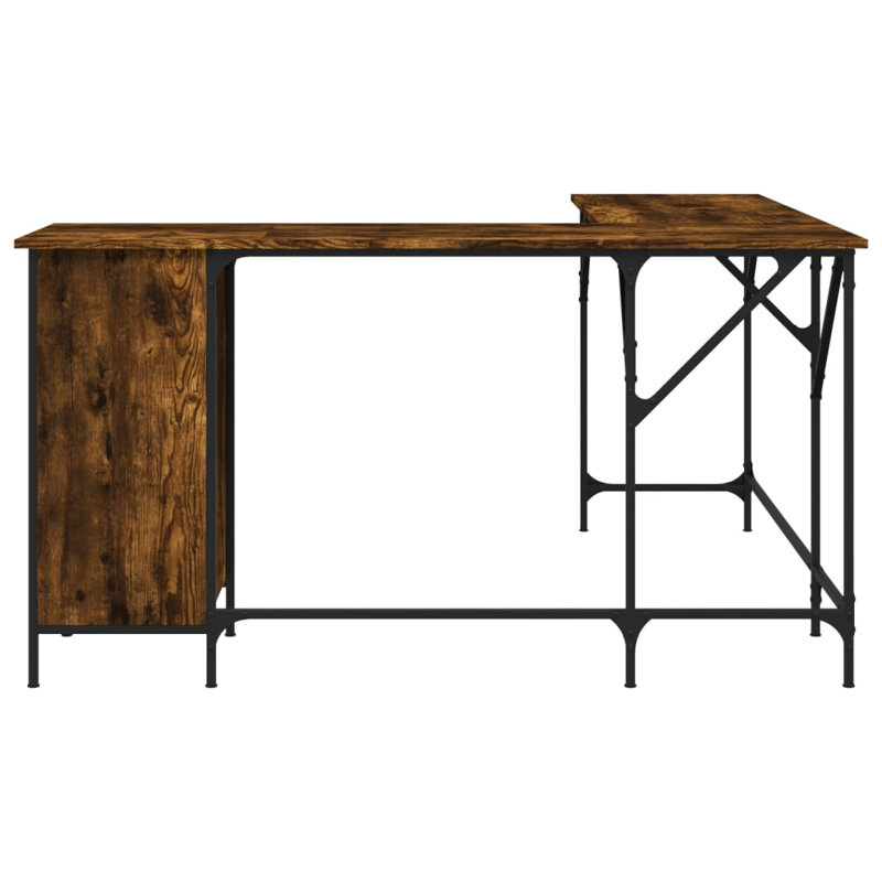 Desk 141x141x75 cm Engineered Wood, Smoked Oak