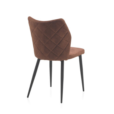 48cm H Polyester/Velvet Upholstered Metal Side Chair