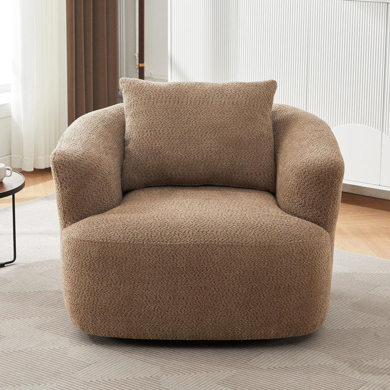 Canapé pivotant moderne 360 °, fauteuil d'appoint, Marron foncé