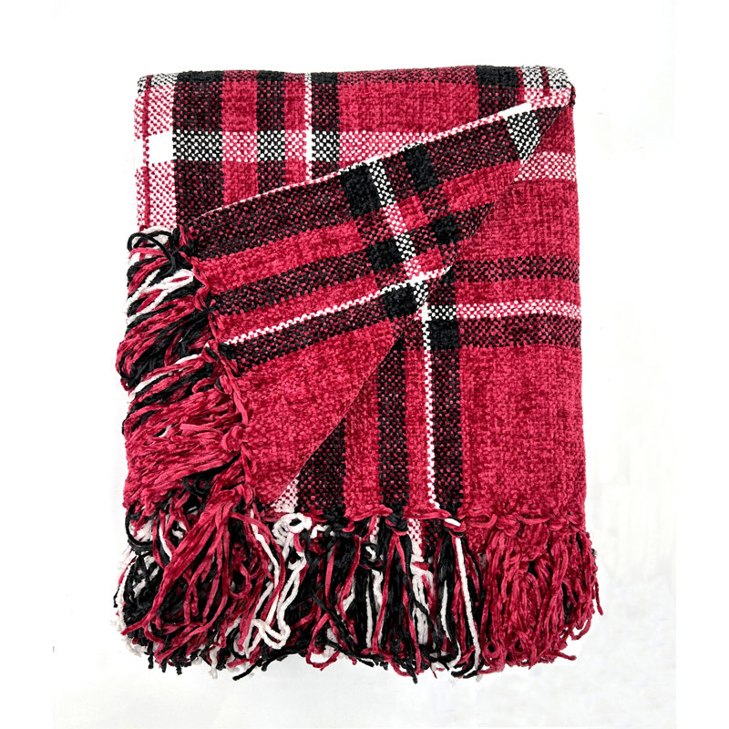 Knitted Throw Blanket, Red