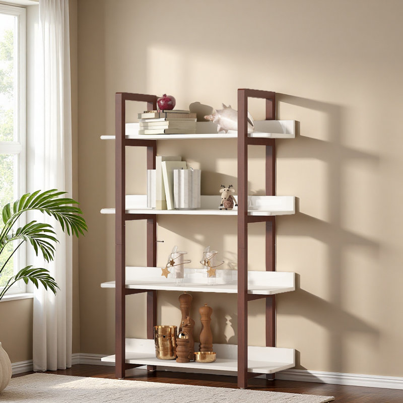 Bibliothèque Multifuction avec structure en bois massif, Noyer