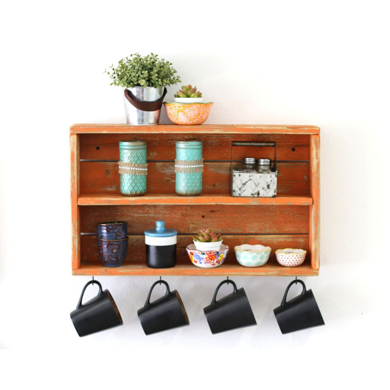 Belanger 2 Piece Pine Wood Tiered Shelf, White, 14'' H x 24'' W x 4'' D
