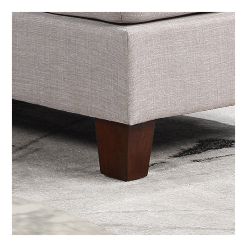 Dalia 97" Light Grey Linen Modern Sectional Sofa with Right Facing Chaise, Light Grey Linen, Right Hand Facing