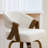 360° Swivel Mid-Century-Modern Walnut Bar Stool With Curved Upholstered Back-324509858
