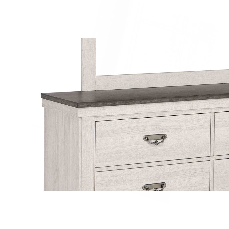 Meuble en bois massif en bois massif de 1 chambre à coucher à 6 tiroirs style rustique avec commode 1 pièce