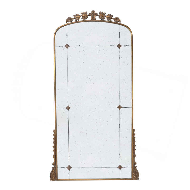 Full Length Mirror With Antique Gold Metal Frame For Bedroom And Living Room