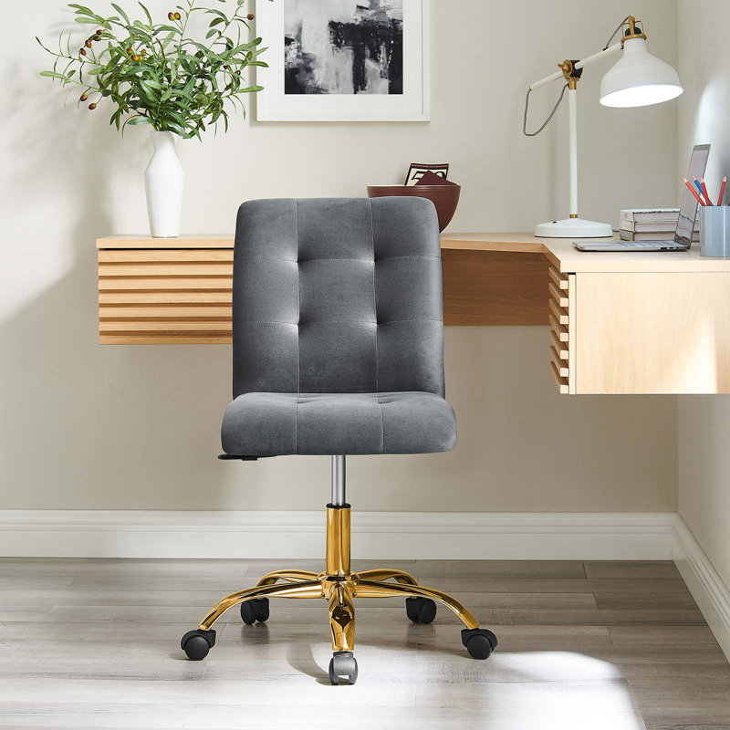 Chaise de bureau Prim Velvet Performance, gris