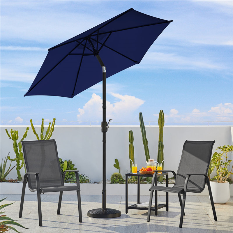 Charlean 226cm Tilt Parasol, Navy Blue