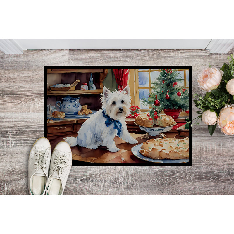 Tapis d'entrée antidérapant Westie, L 18 po x L 27 po
