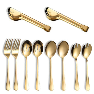 Pierenrico Piece Stainless Steel Wood Stainless Steel Hostess Set