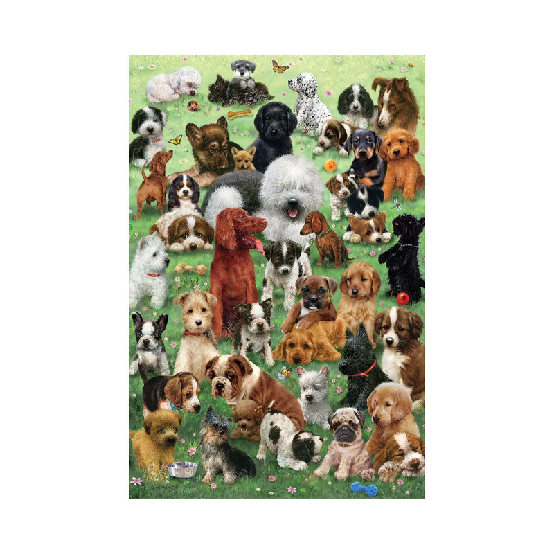 «Field O Puppies» par Giordano Studios, impression sur toile tendue, H 40 po x l 26 po x P 1,5 po