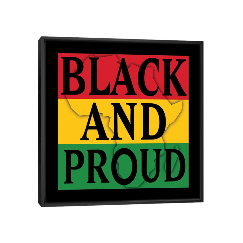 «Black And Proud I» par - Toile tendue, Toile avec cadre noir, H 12 po x l 12 po x P 1,5 po