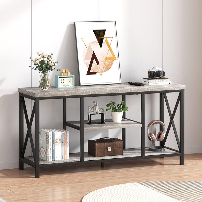 Hulste 47" Modern TV Stand, Light Gray, Light Gray, 24.2" H x 47" L x 15" W