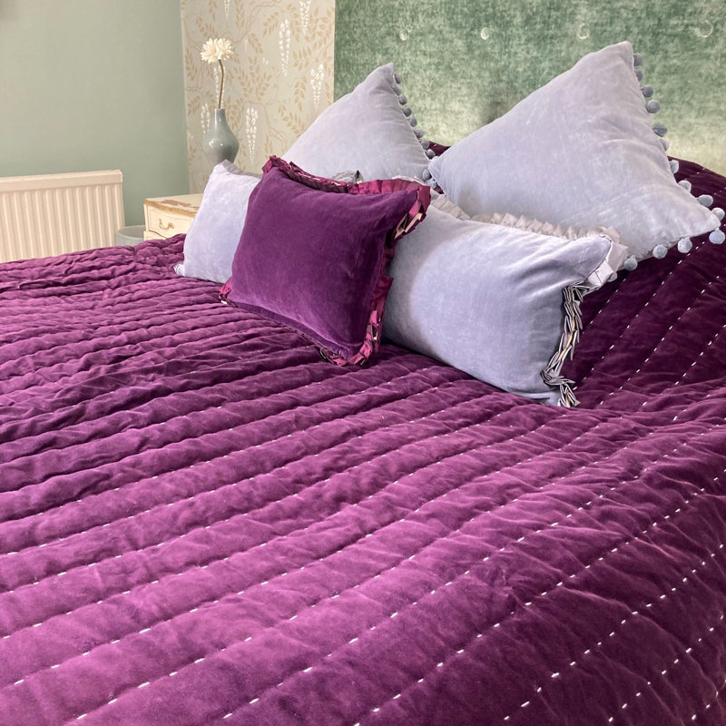 Solid Colour Bedspread, Aubergine
