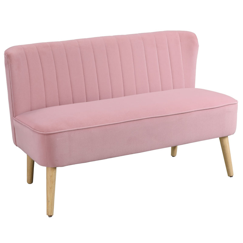 Maxen 2 Seater Loveseat, Pink, Velvet
