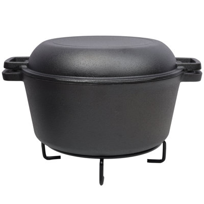3 In 1 Pre-seasoned Cast Iron Dutch Oven