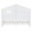 Lit simple avec tablettes, lit maison avec fenêtre et bande lumineuse sur le toit, blanc