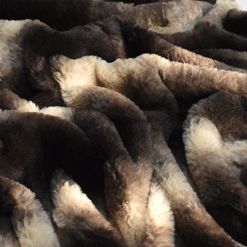 Bulmer Super Soft Faux Animal Touch Snug Blanket Throw, Brown