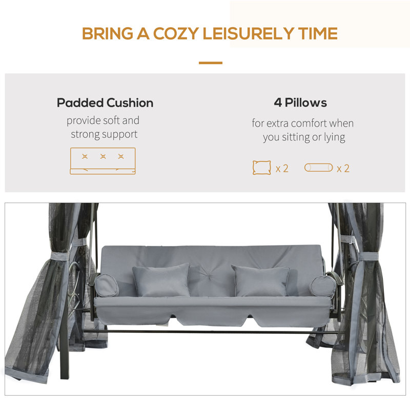 3 Person Porch Swing with Canopy