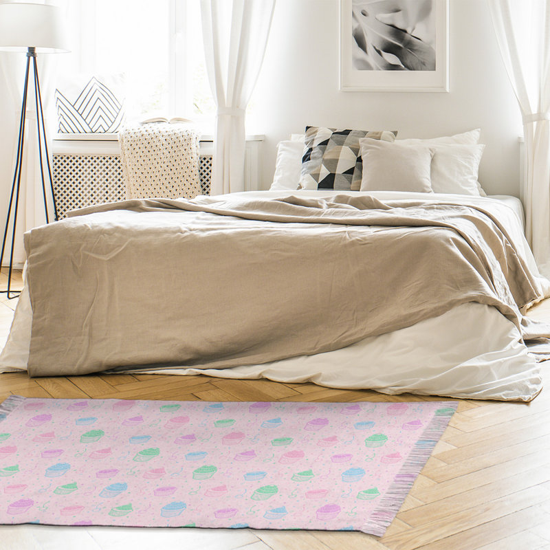 Tapis rose à motif de petit gâteau classique Mcguigan, Non