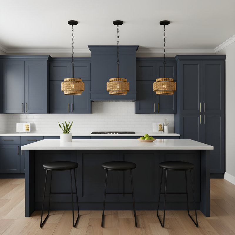Teton 1-Light Matte Black Mini Pendant Light