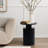 Black Finish Fir and MDF Wood Accent Round Table