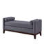  Banc de repose-pieds en tissu Large Boucle avec accoudoirs doubles et coussins, gris foncé-337305265-337305266